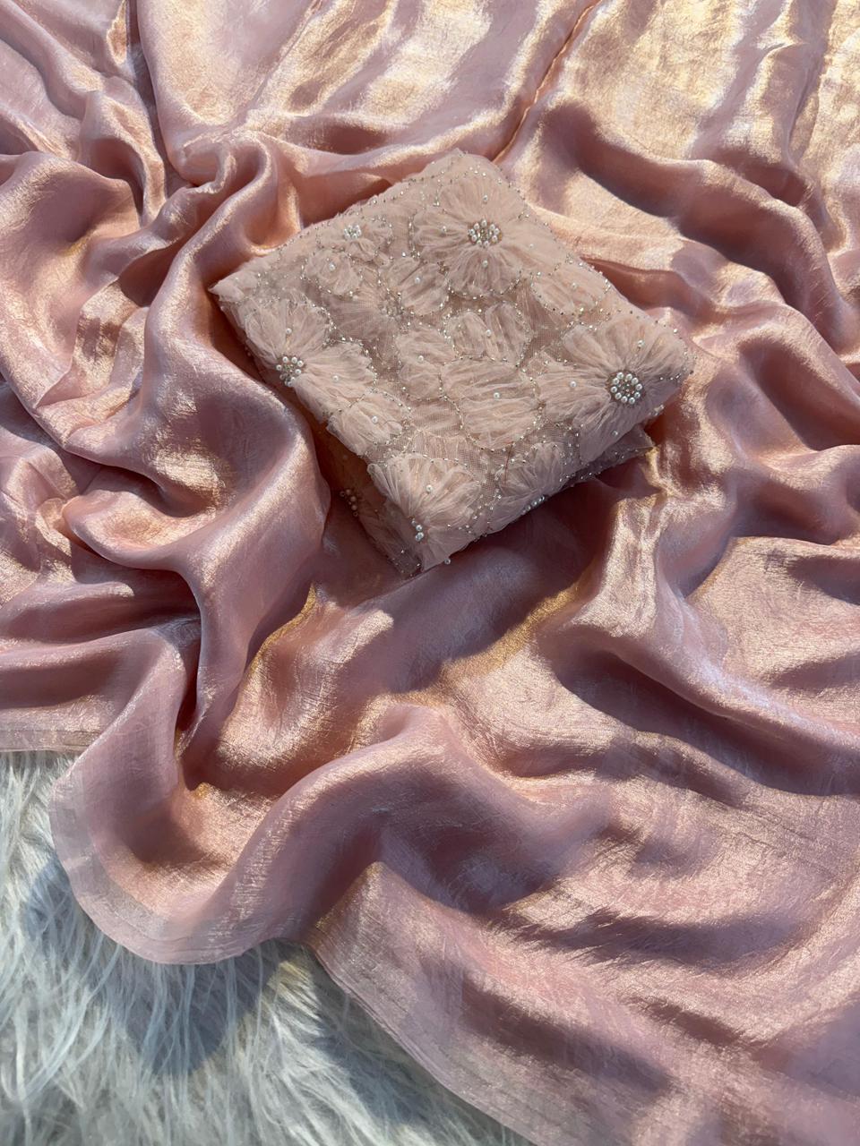 Soft Fandy Satin Silk Saree