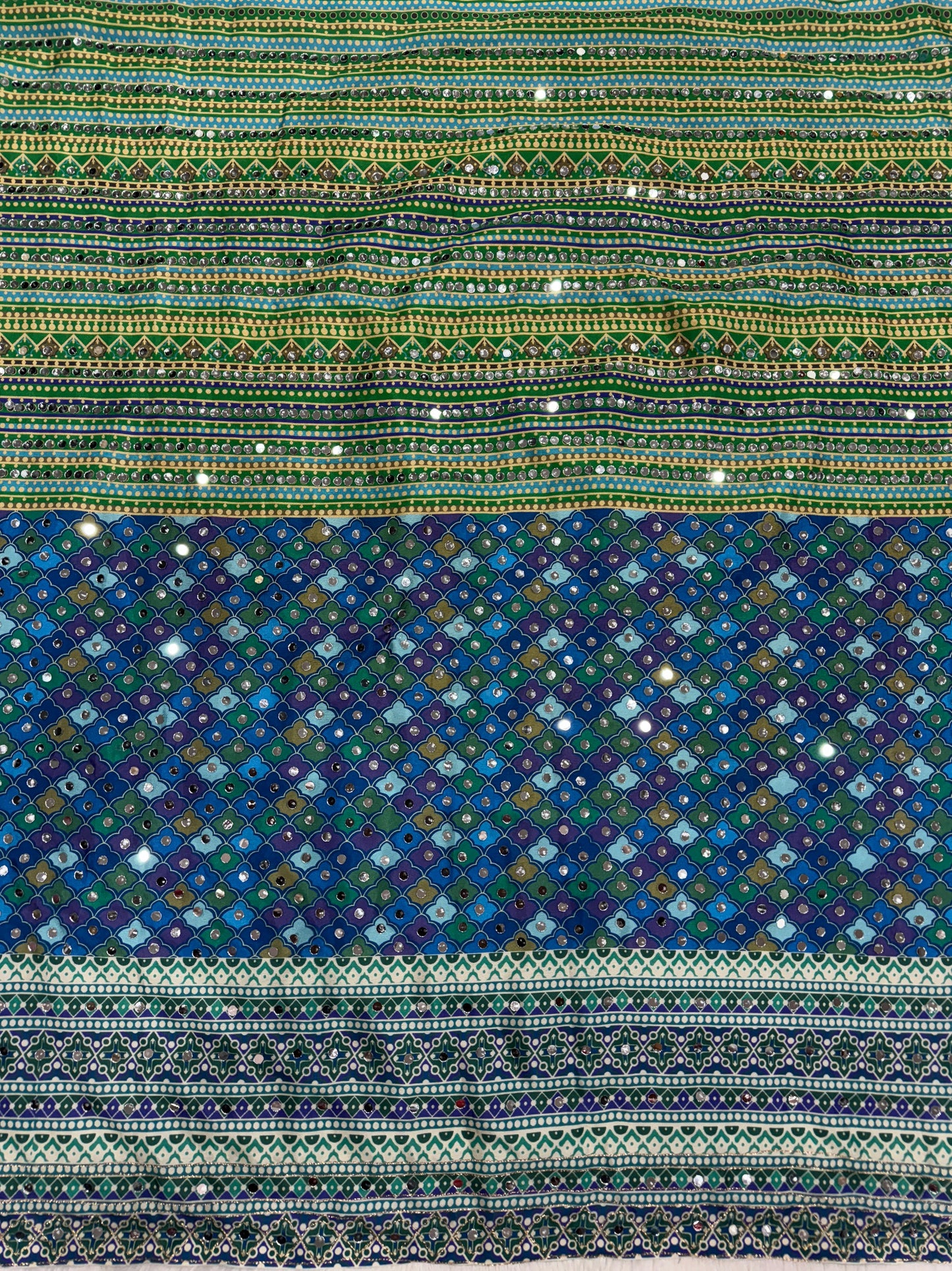 Elegant Chinnon Saree with Real Mirror Work