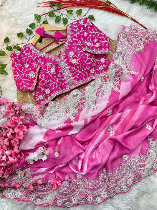 Rangoli Leheriya Saree