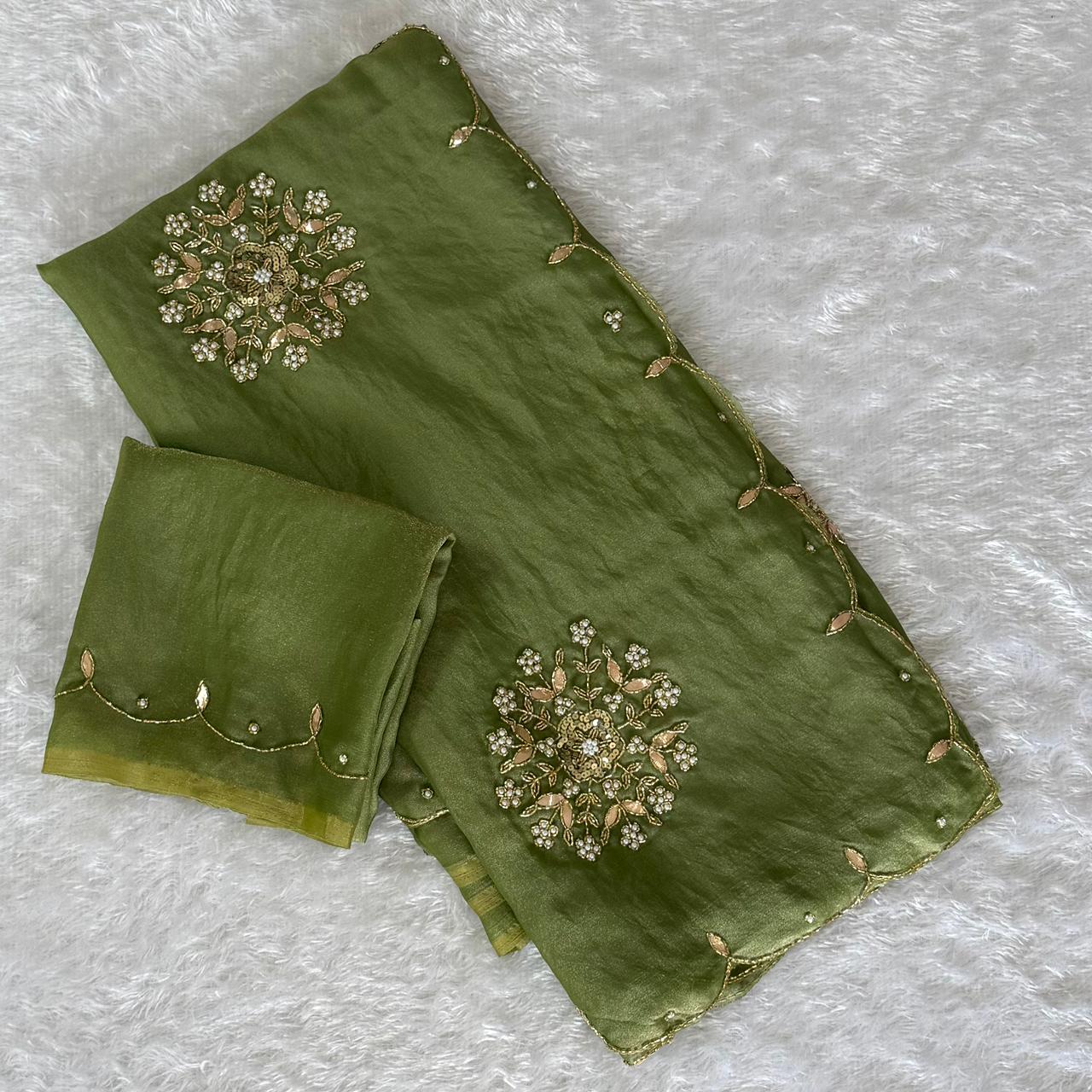 soft two tone tissue Saree