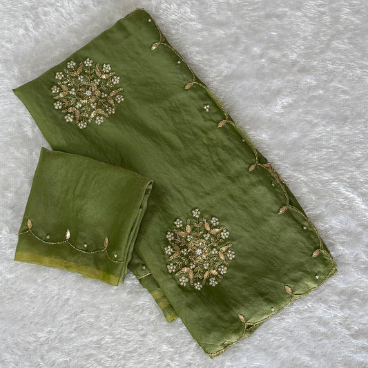 soft two tone tissue Saree