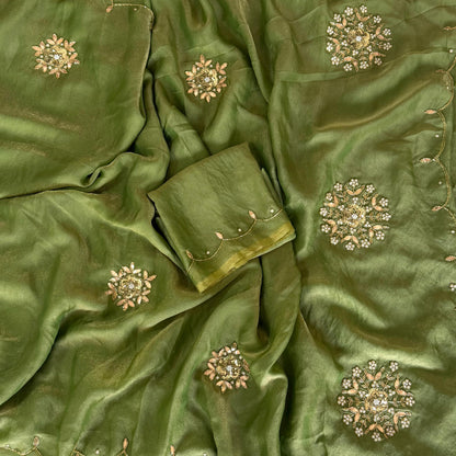 soft two tone tissue Saree