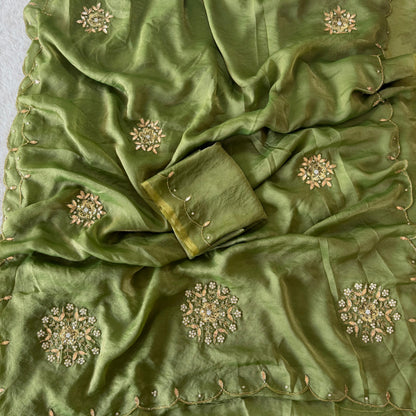 soft two tone tissue Saree