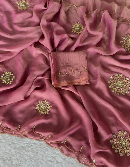 soft two tone tissue Saree