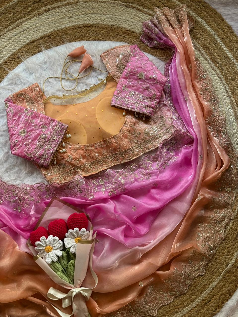 Pedding space silk saree