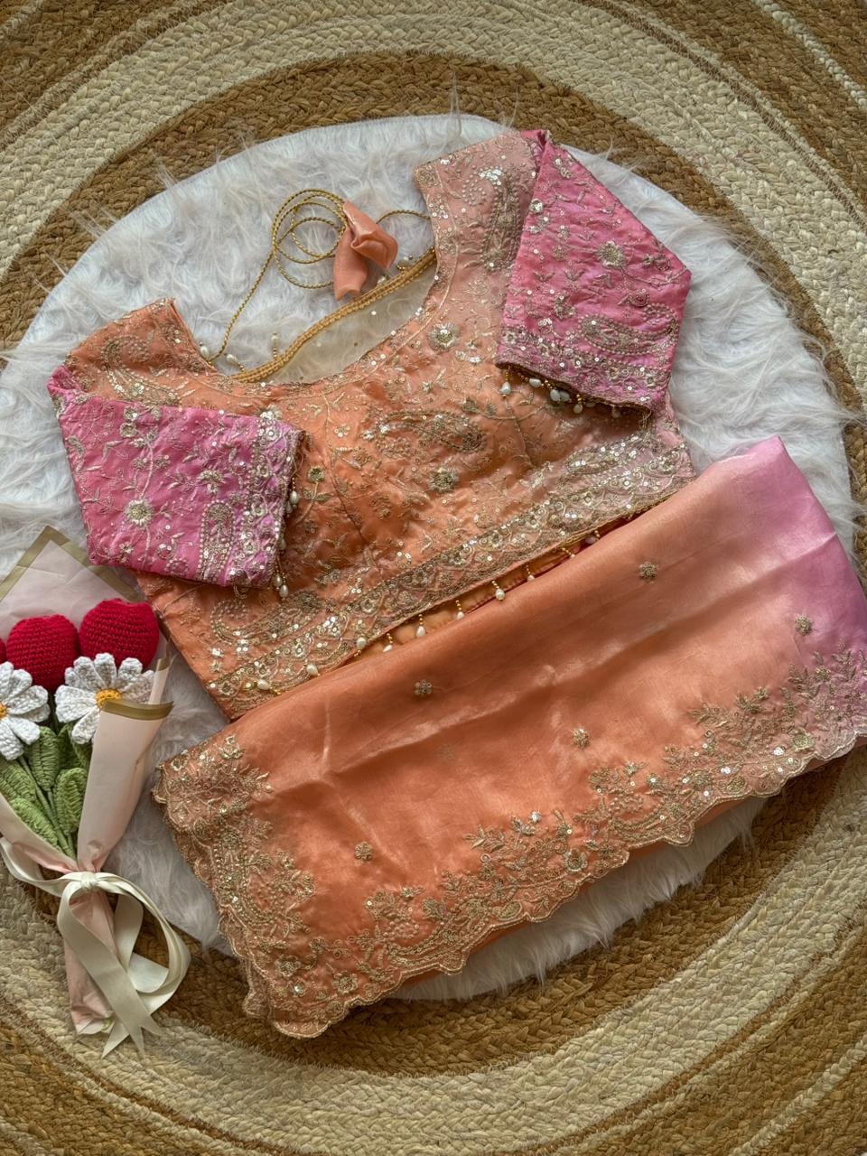 Pedding space silk saree