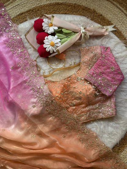 Pedding space silk saree