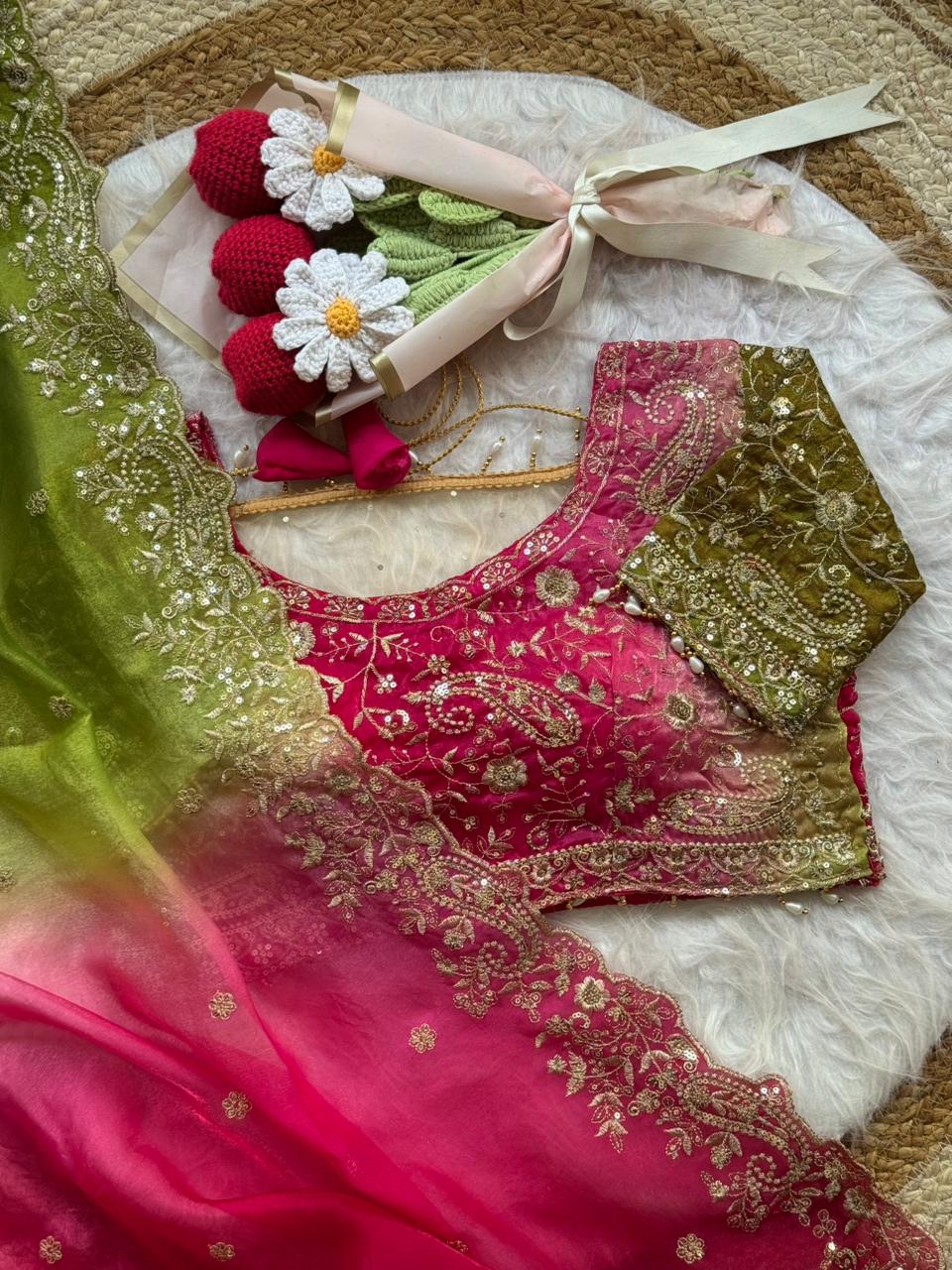 Pedding space silk saree