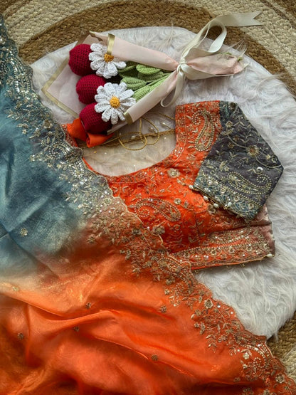 Pedding space silk saree