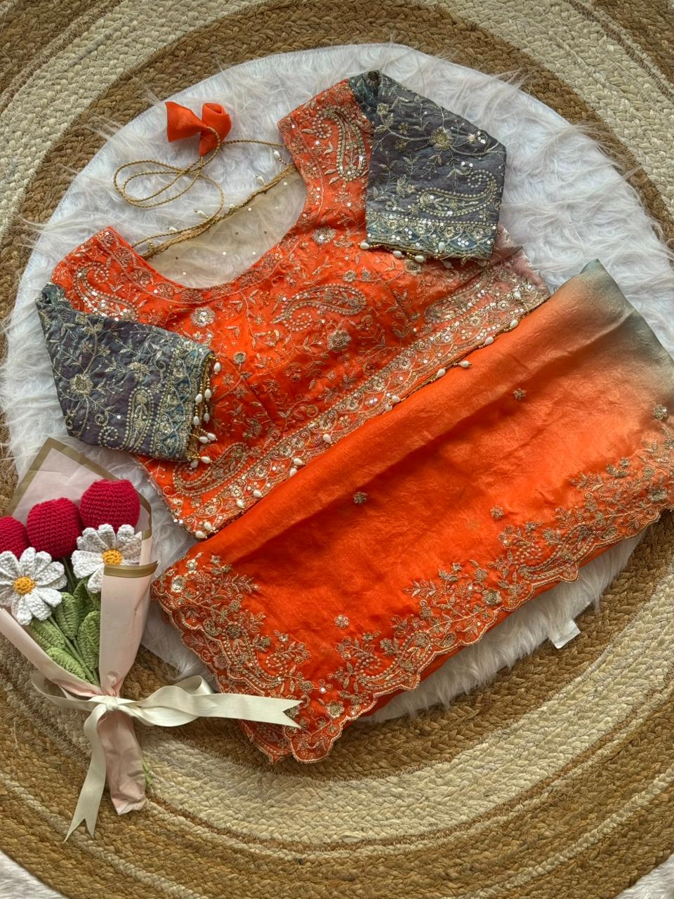 Pedding space silk saree