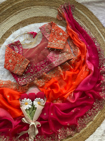 Pedding space silk saree