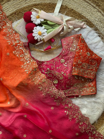 Pedding space silk saree