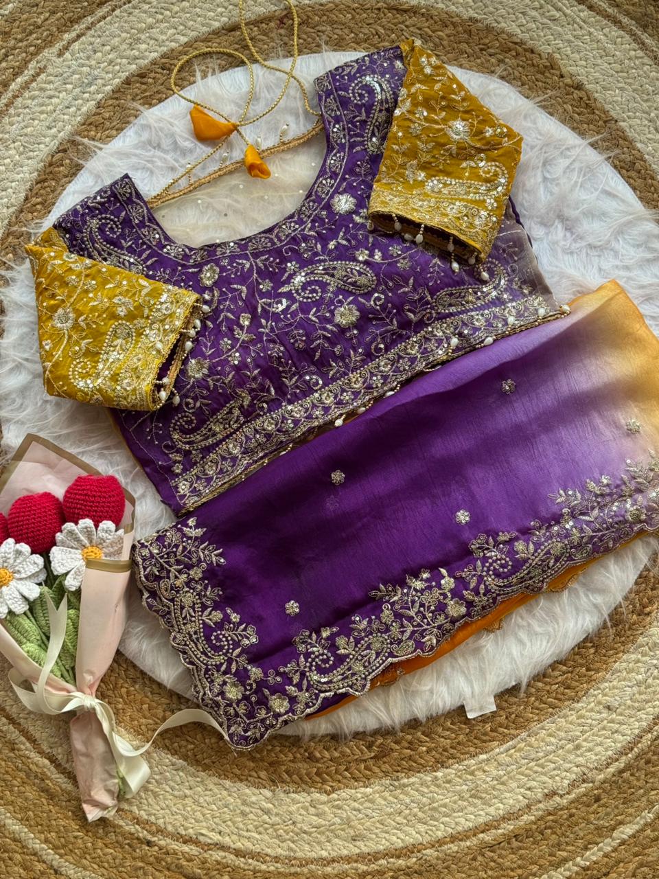 Pedding space silk saree