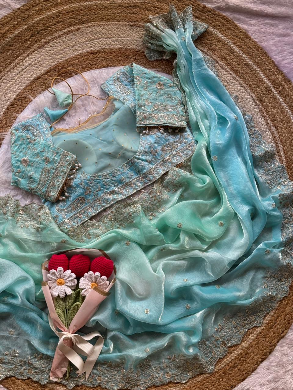 Pedding space silk saree