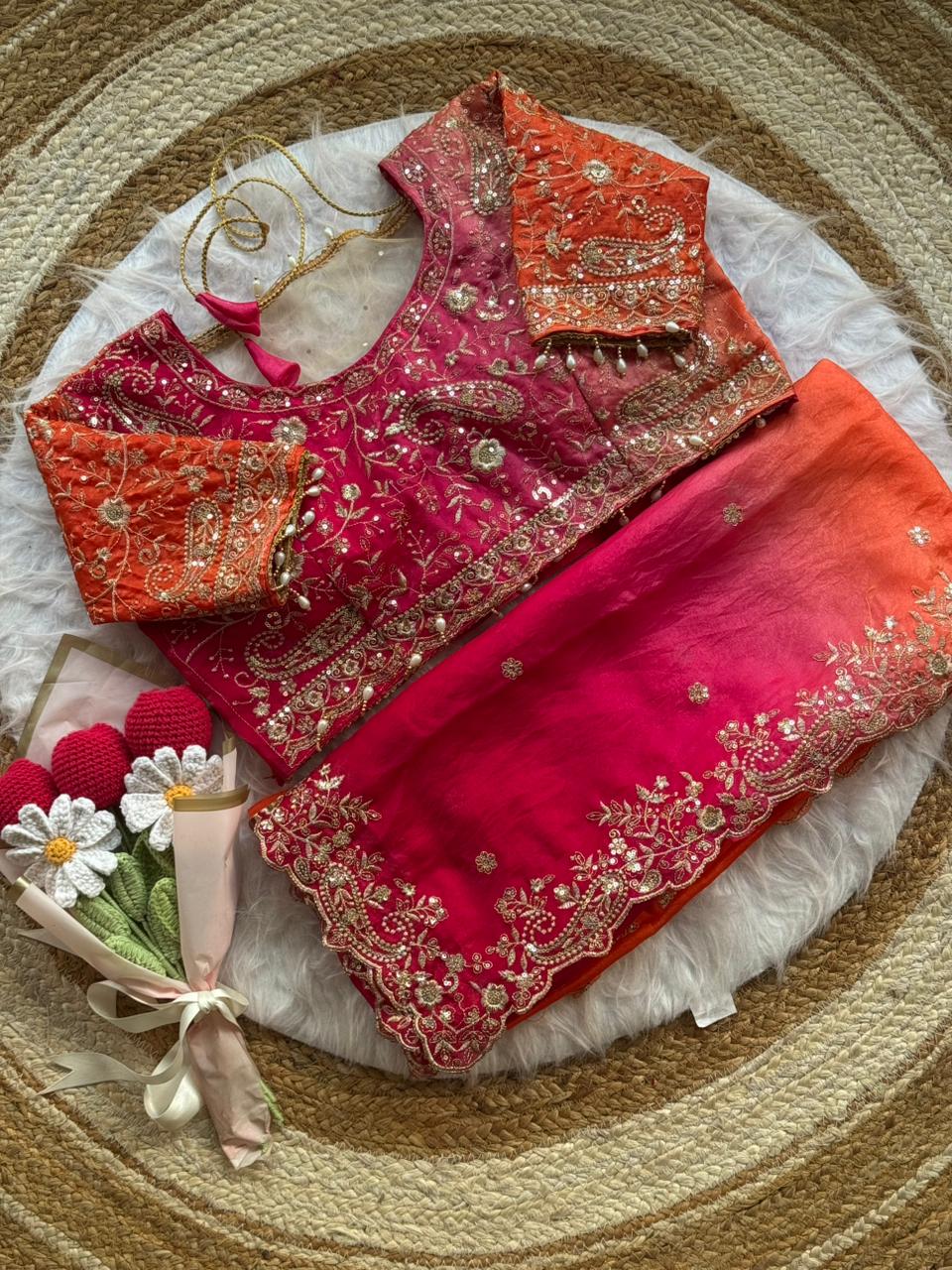 Pedding space silk saree