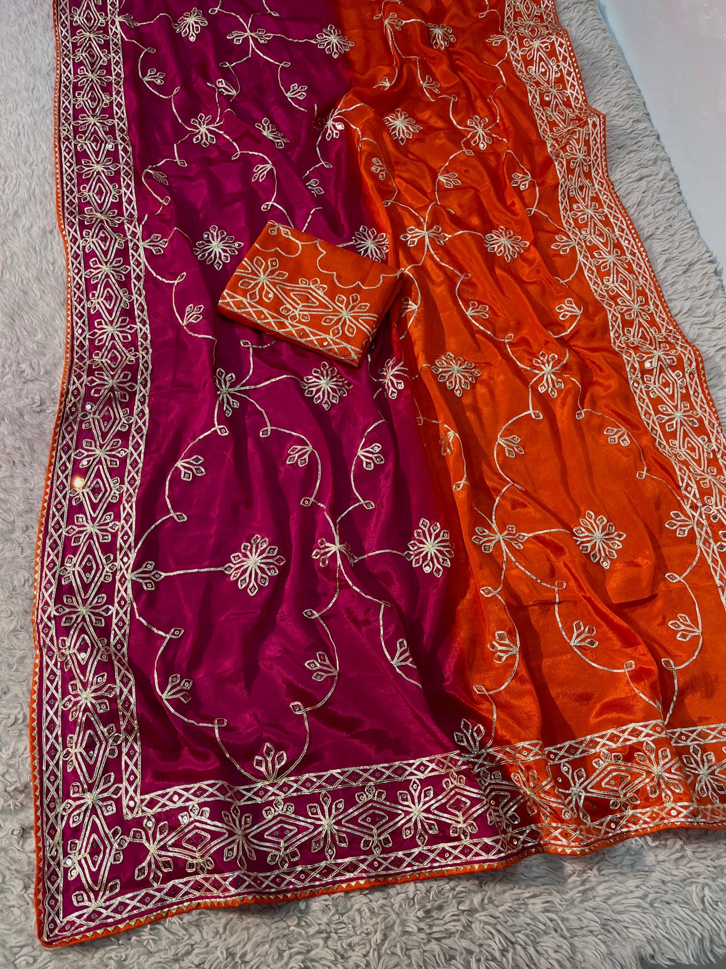 Ribbon gotapatti Saree
