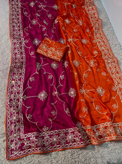 Ribbon gotapatti Saree