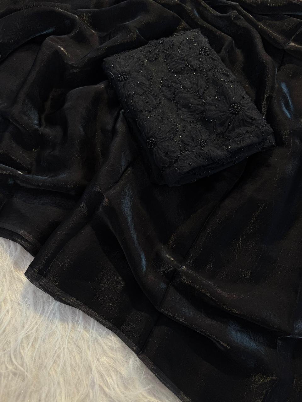 Soft Fandy Satin Silk Saree