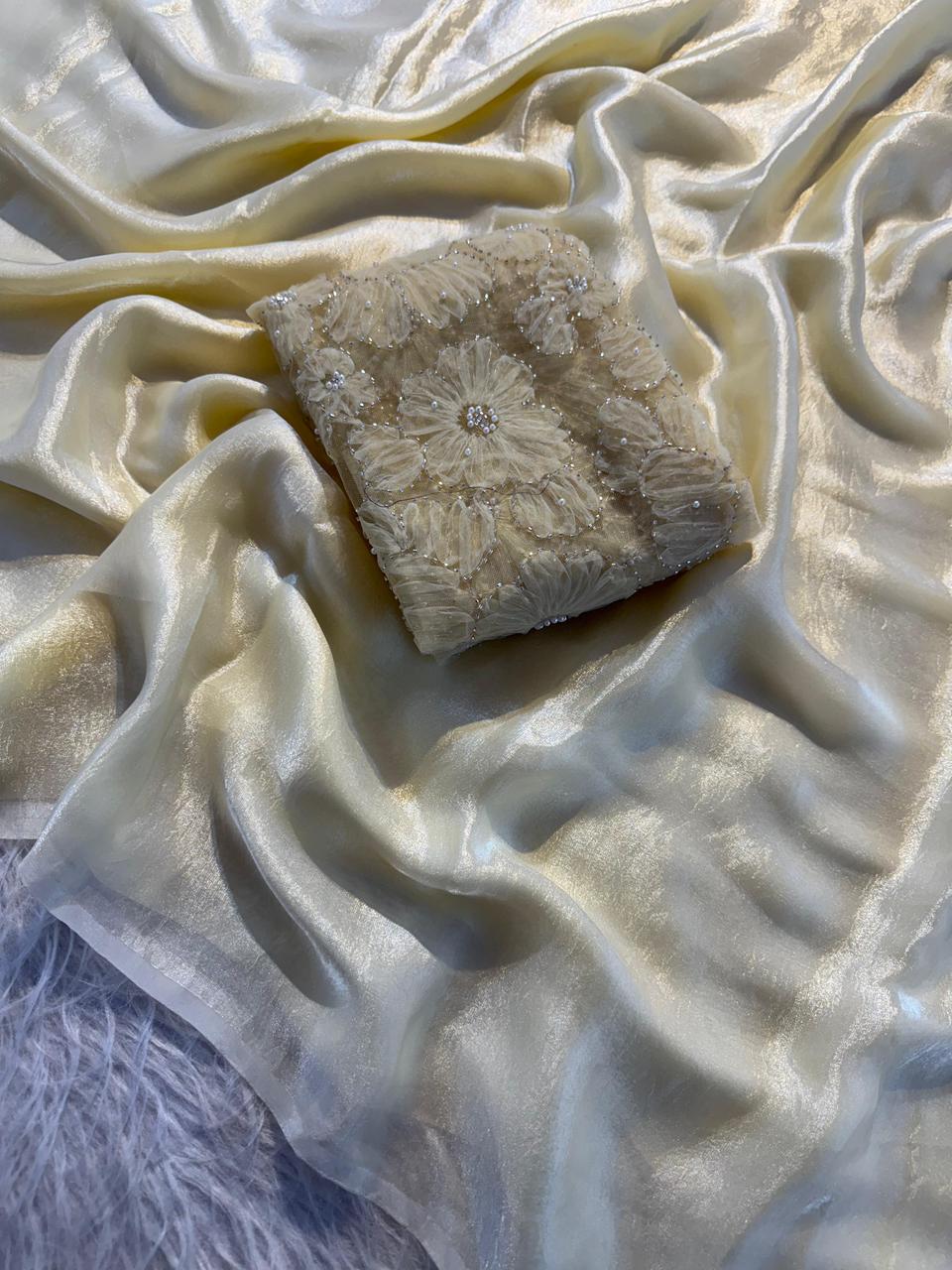 Soft Fandy Satin Silk Saree