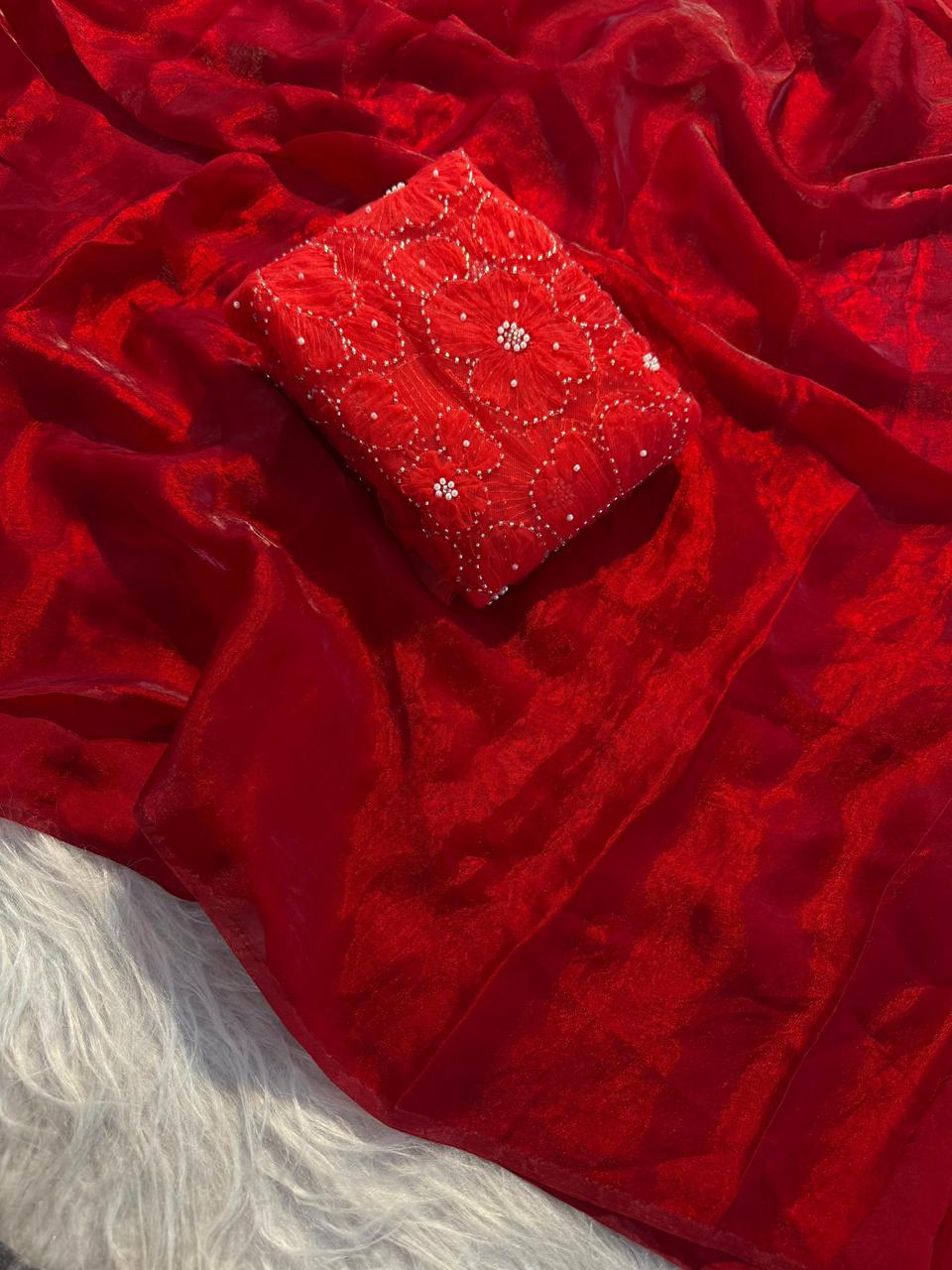 Soft Fandy Satin Silk Saree