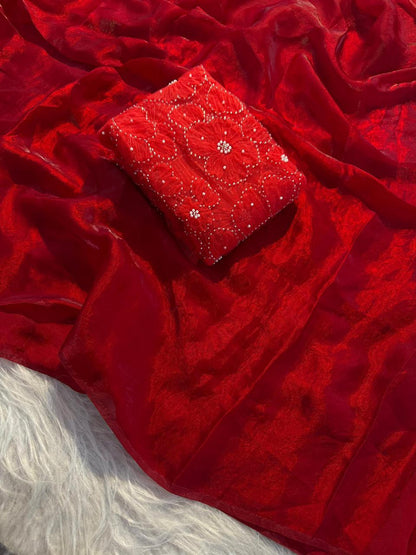 Soft Fandy Satin Silk Saree