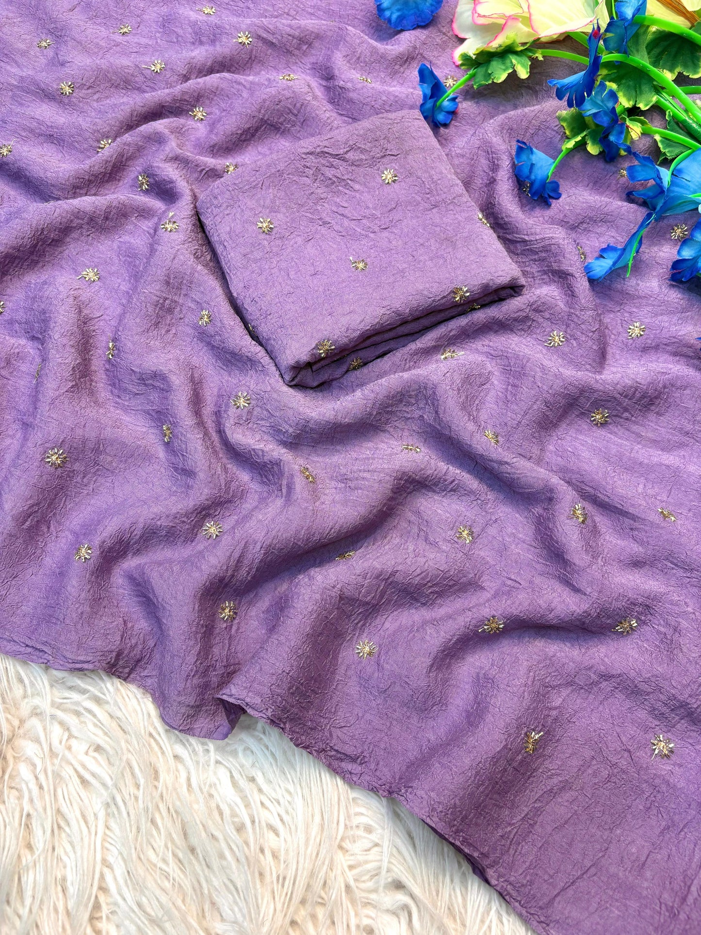 Rangoli Crush Fabric Saree