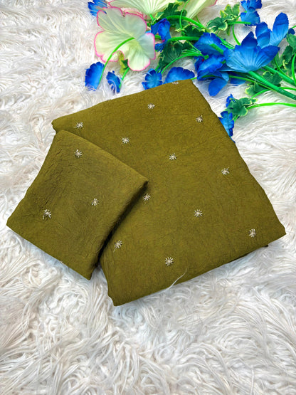 Rangoli Crush Fabric Saree