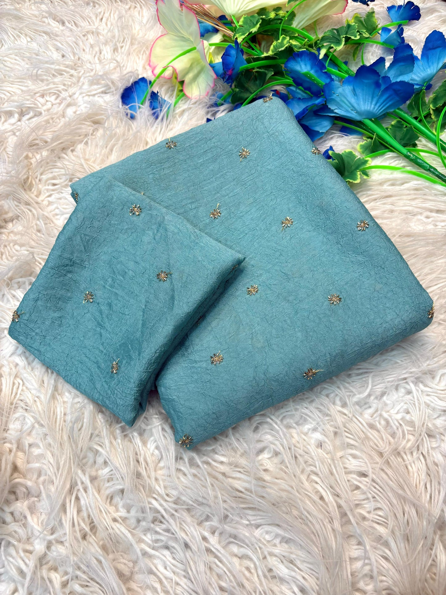 Rangoli Crush Fabric Saree