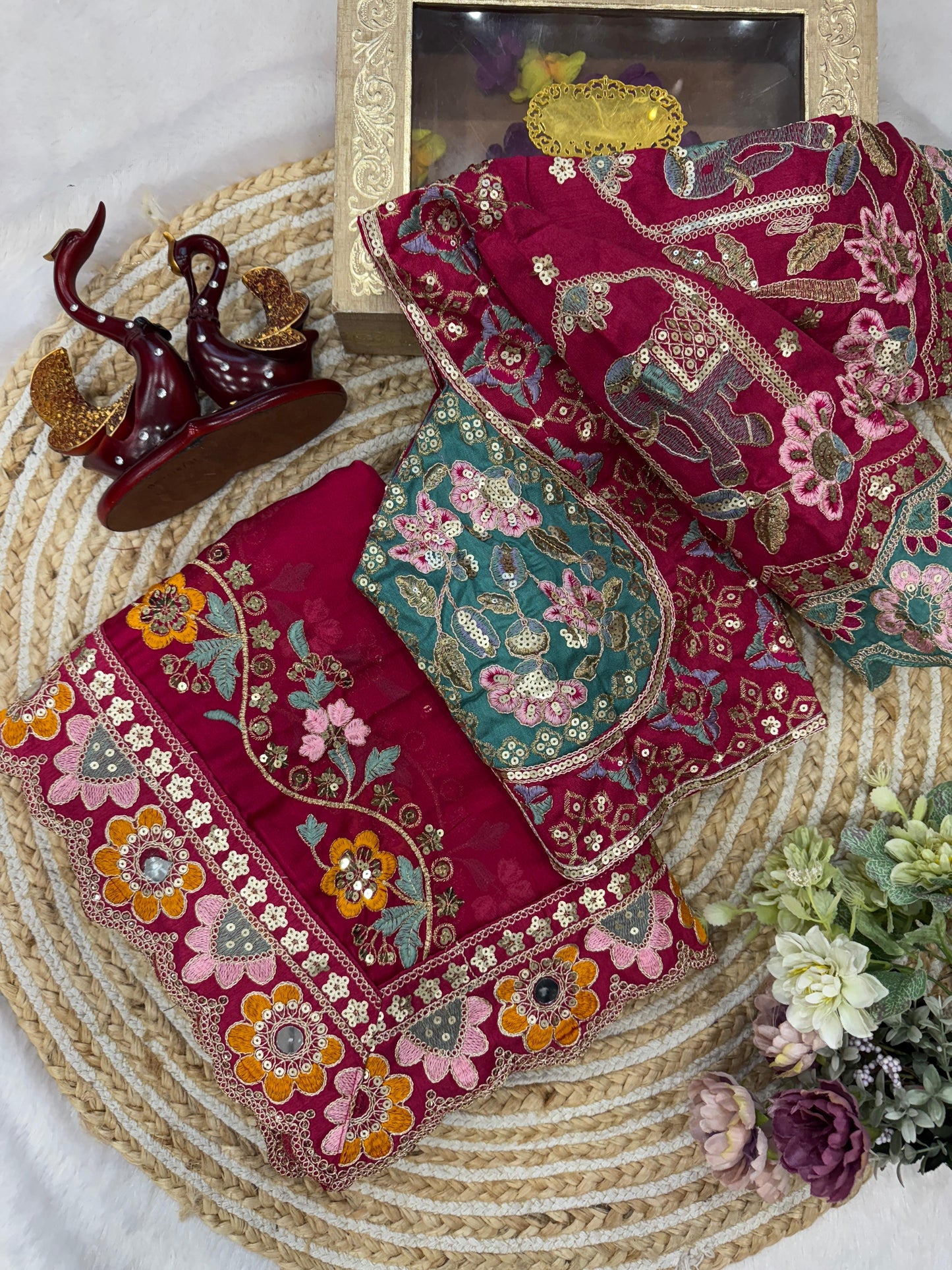 Soft Rangoli Silk Saree with Sequence & Dori Embroidery