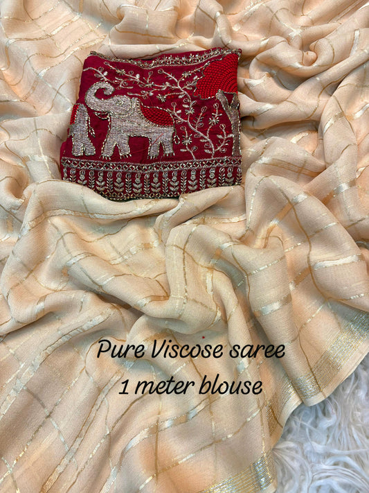 Pure Viscose Georgette Saree
