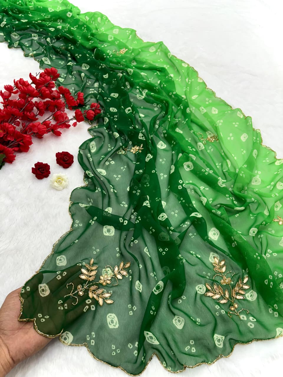 ✨Premium Georgette Bandhej Saree ✨