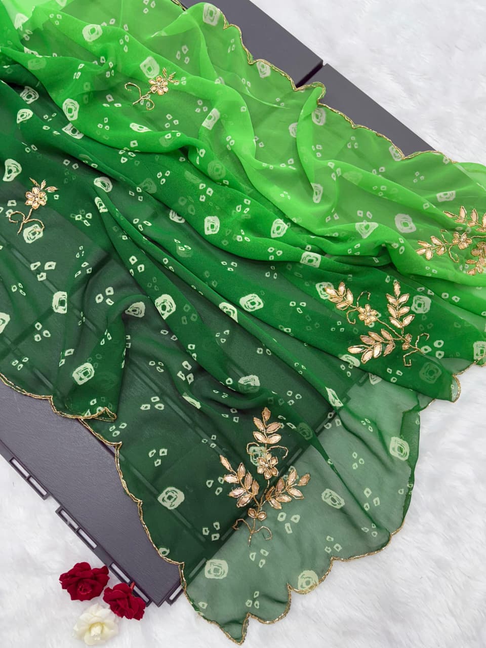 ✨Premium Georgette Bandhej Saree ✨