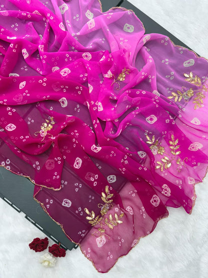 ✨Premium Georgette Bandhej Saree ✨