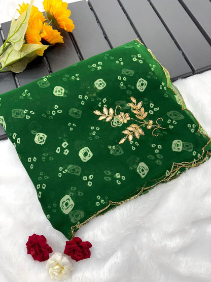 ✨Premium Georgette Bandhej Saree ✨