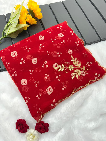 ✨Premium Georgette Bandhej Saree ✨