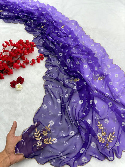 ✨Premium Georgette Bandhej Saree ✨