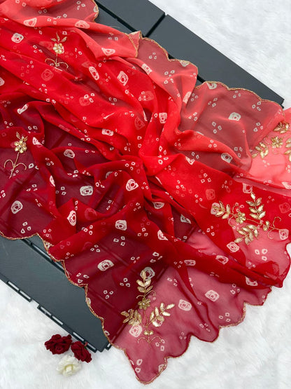 ✨Premium Georgette Bandhej Saree ✨