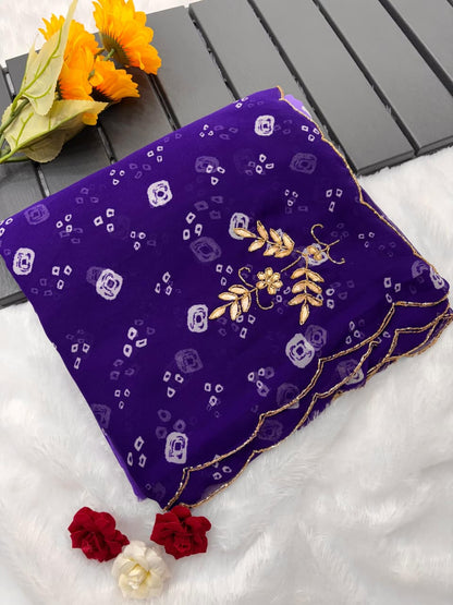 ✨Premium Georgette Bandhej Saree ✨