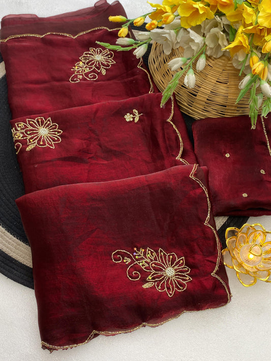 Magic Soft Frendy Silk Saree with Khatli Handwork