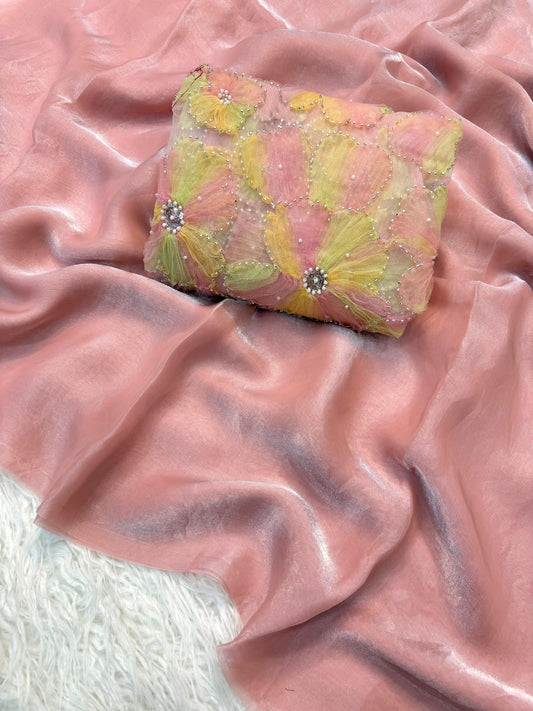 Soft Fandy Satin Silk Saree