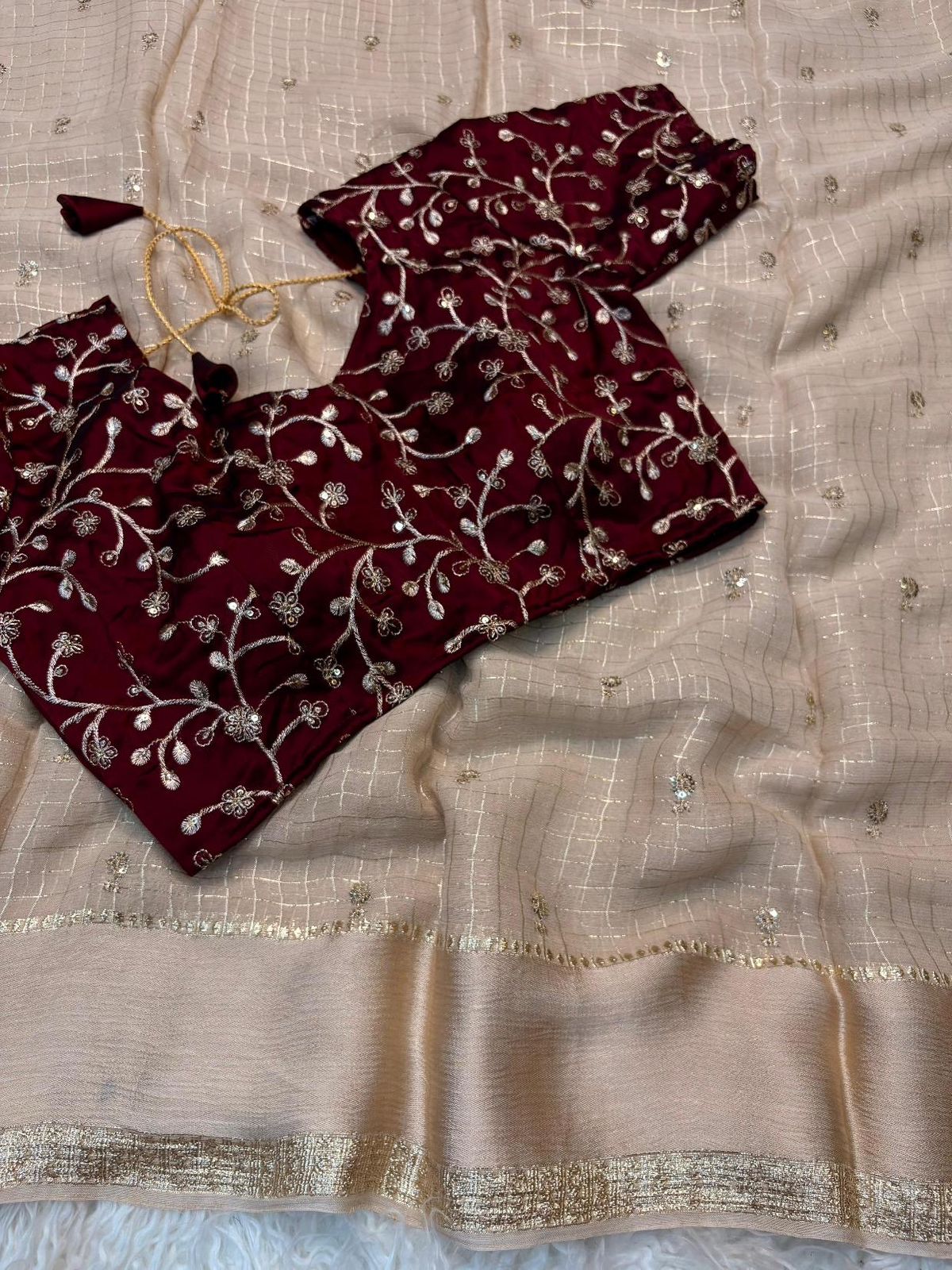 Elegant Viscose Georgette Saree