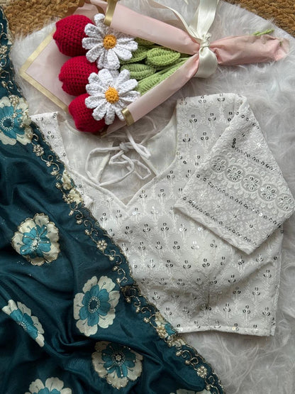 Beautiful Soft Chinnon Saree