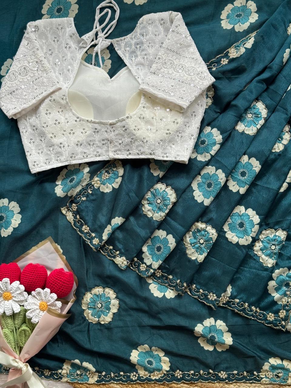 Beautiful Soft Chinnon Saree