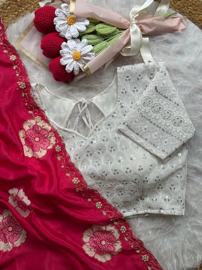 Beautiful Soft Chinnon Saree