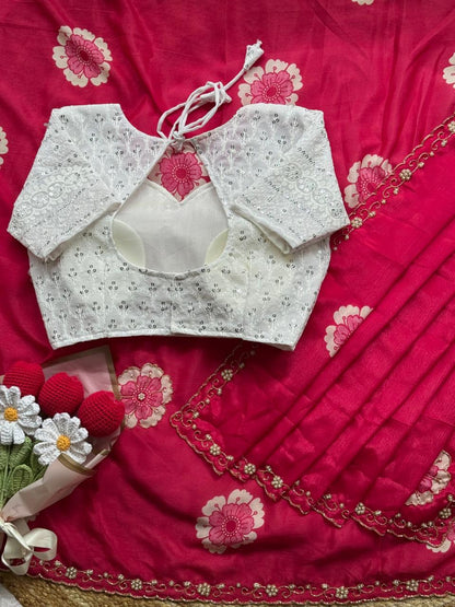 Beautiful Soft Chinnon Saree