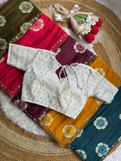 Beautiful Soft Chinnon Saree