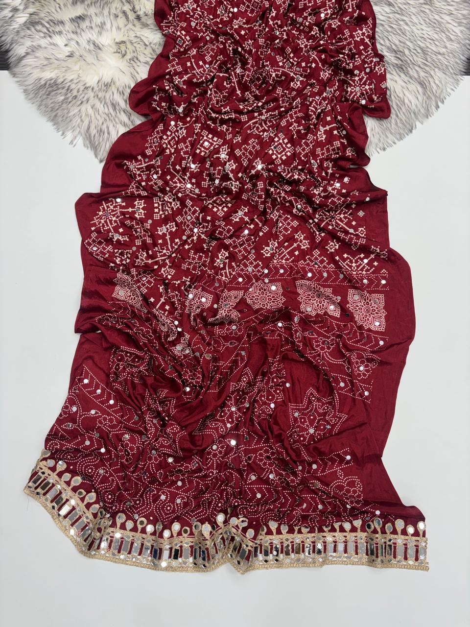 Elegant Pure Satin Silk Saree