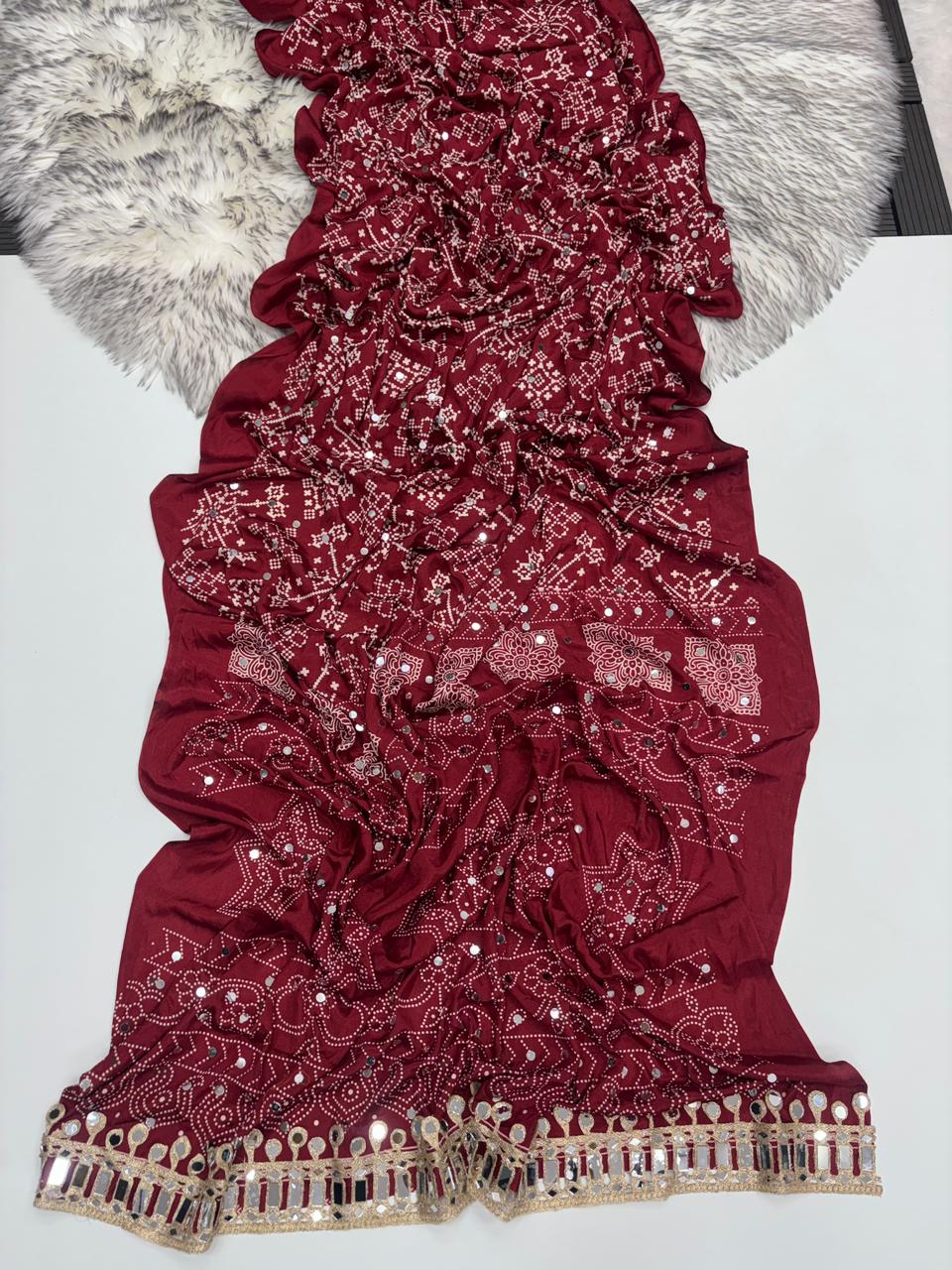 Elegant Pure Satin Silk Saree