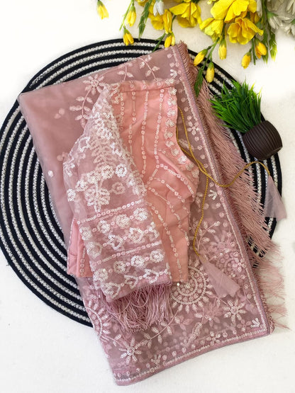 Designer Butterfly Net Saree