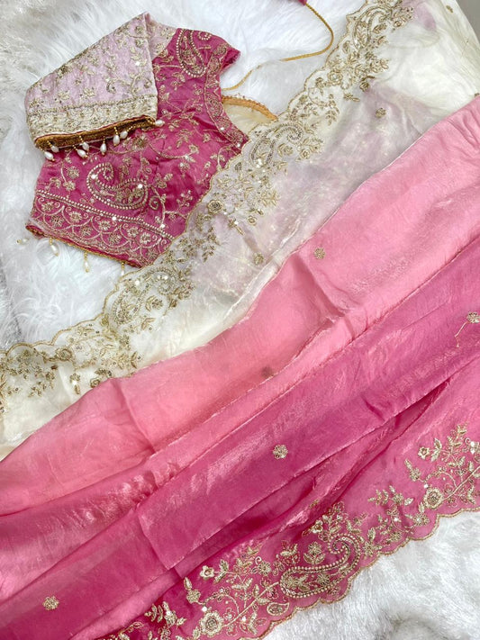 Fancy Pedding Color Combination Saree